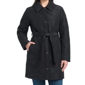 🆕- Jones New York Women's Belted Quilt Jacket. Size: medium